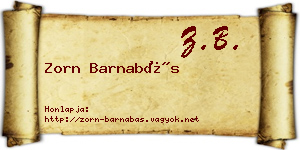 Zorn Barnabás névjegykártya
